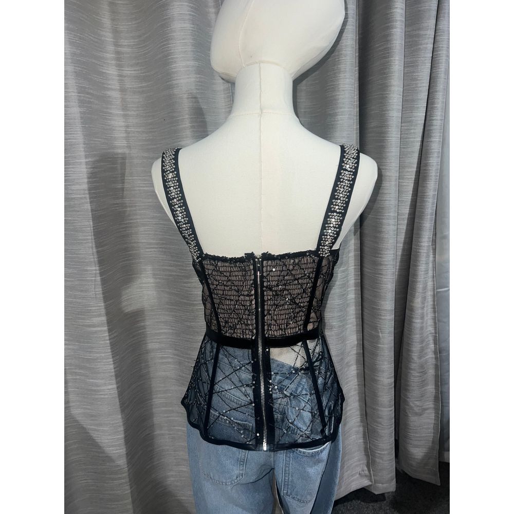 AKIRA Black and Nude Embellished Tank Top - Picture 4 of 4